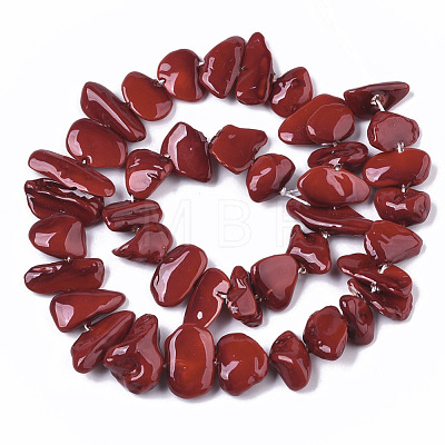 Spray Painted Natural Freshwater Shell Beads Strands X-SHEL-S276-68A-1