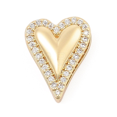 Brass Micro Pave Clear Cubic Zirconia Slide Charms ZIRC-I068-30G-1