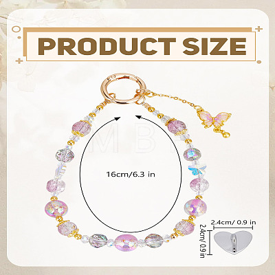 1Pc Glass & Acrylic Beaded Mobile Phone Straps AJEW-LP0004-37-1