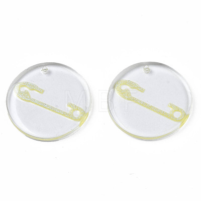 Transparent Resin Pendants RESI-N030-005C-1