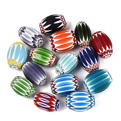 Handmade Millefiori Glass Barrel Beads LA-N002-29-1
