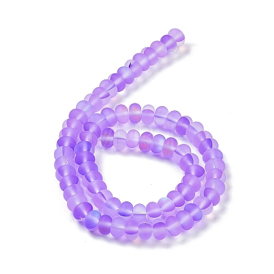 Frosted Transparent Glass Beads Strands FGLA-M002-01D-1