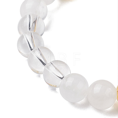 Natural & Synthetic Mixed Gemstone Round Beaded Stretch Bracelets for Women BJEW-JB11056-1