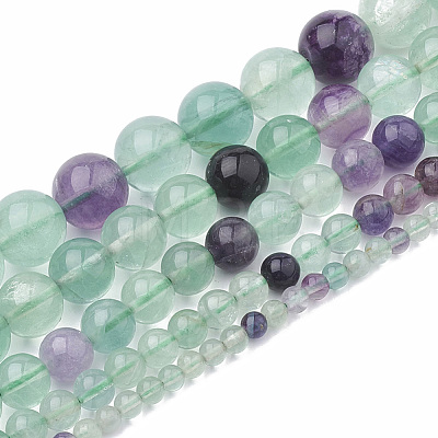 Natural Fluorite Beads Strands X-G-S333-8mm-006-1