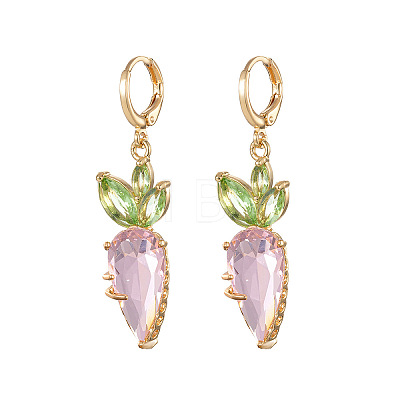 Brass Cubic Zirconia Dangle Earrings FS-WGE833D-02-1