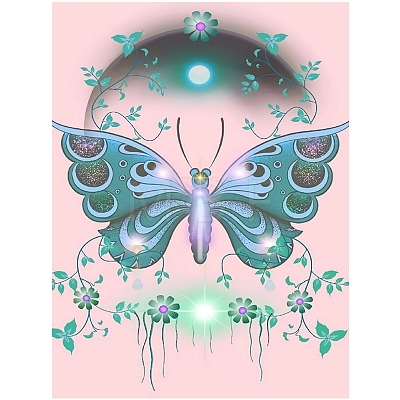 Butterfly with Moon DIY Diamond Painting Kits PW-WG12145-01-1