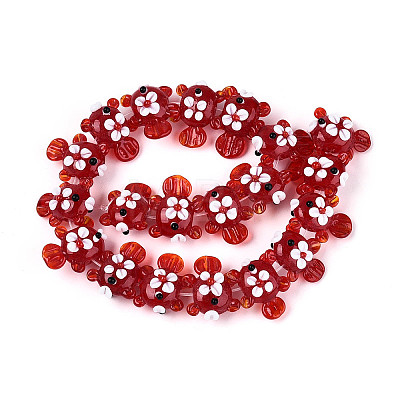 Handmade Lampwork Beads Strands LAMP-N036-21E-1