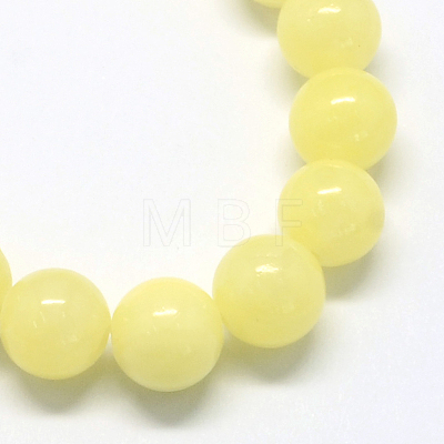 Natural Dyed Yellow Jade Gemstone Bead Strands G-R271-8mm-Y06-1