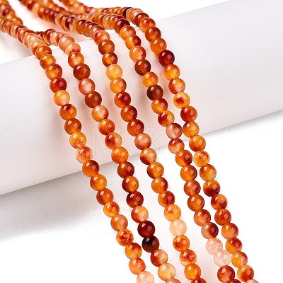 Dyed Natural White Jade Beads Strands G-T140-4mm-A13-1