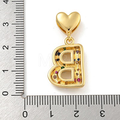 Brass Micro Pave Colorful Cubic Zirconia Pendants KK-P281-01G-B-1