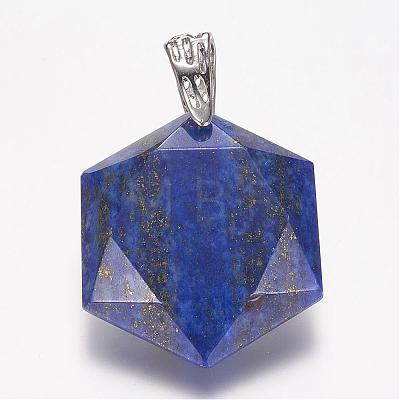 Natural Lapis Lazuli Gemstone Pendants G-E338-09C-1
