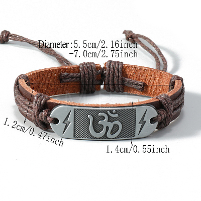 PU Leather Cord Adjustable Bracelets PW-WG59871-02-1