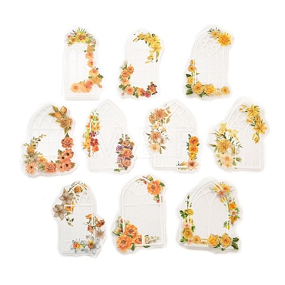 Window & Flower Paper Stickers Set DIY-G120-02E-1