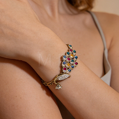 Elegant Alloy & Colorful Rhinestone Link Bracelets WG00069-01-1