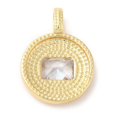 Brass with Cubic Zirconia Pendants KK-K339-01G-02-1