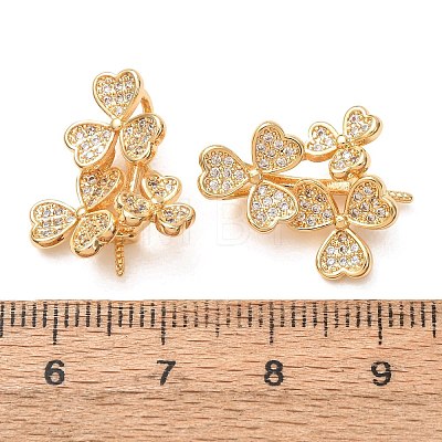 Brass Micro Pave Cubic Zirconia Screw Eye Peg Bails CU-K002-19G-1