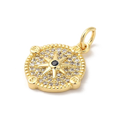 Rack Plating Brass Cubic Zirconia Pendants X-KK-Z056-26G-1