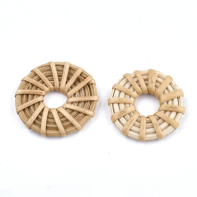 Handmade Reed Cane/Rattan Woven Linking Rings WOVE-T005-14A-1