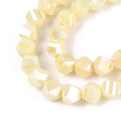 Anti-Tarnish Electroplate Glass Beads Strands GLAA-T025-6mm-14H-1
