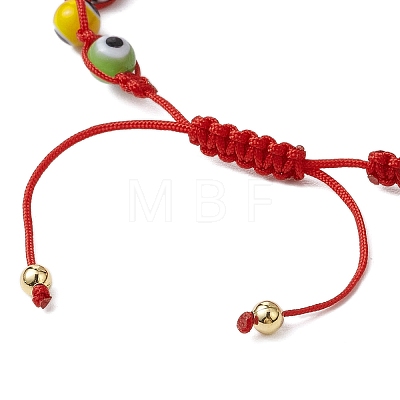 Adjustable Lanmpword Evil Eye Braided Bead Bracelet BJEW-JB11059-02-1