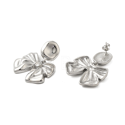 304 Stainless Steel Bowknot Stud Earrings for Women EJEW-U020-02P-1