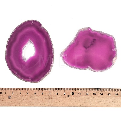 Natural Agate Nuggets Slice Links Connector Charms G-E022-M08-1