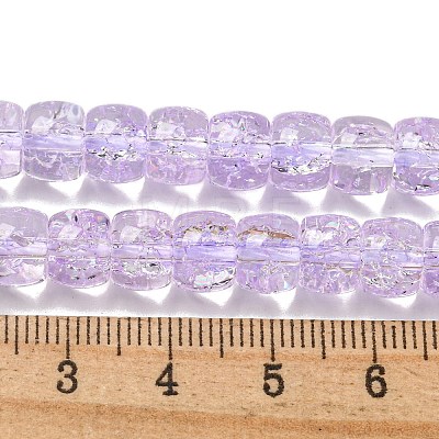 Transparent Spray Painting Crackle Glass Beads Strands GLAA-NH0001-05D-1