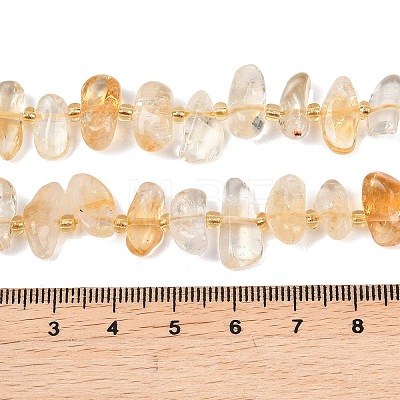 Natural Citrine(Heated) Beads Strands G-K393-B03-1