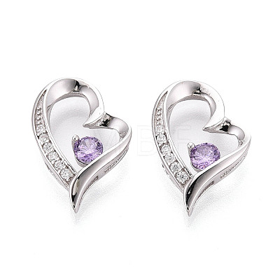 925 Sterling Silver Micro Pave Clear Cubic Zirconia Pendants STER-T008-81A-P-1