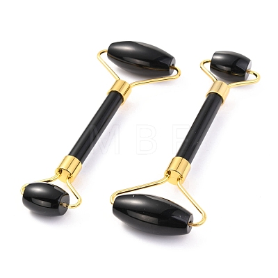 Natural Obsidian Brass Face Massager MRMJ-G009-53G-1