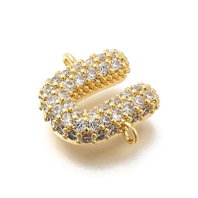 Brass Micro Pave Cubic Zirconia Links KK-I717-04U-1