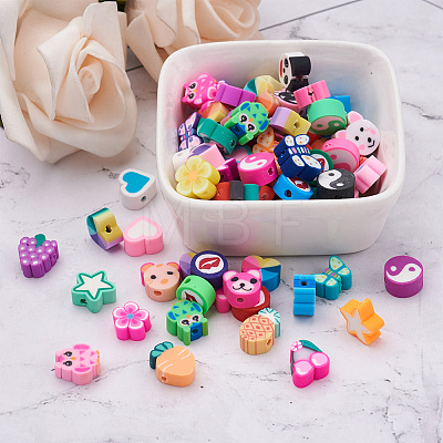 Fashewelry 330pcs 11 Style Handmade Polymer Clay Beads CLAY-FW0001-01-1