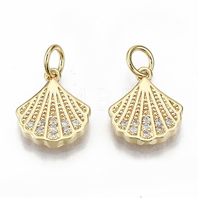 Brass Micro Pave Clear Cubic Zirconia Charms X-ZIRC-S067-182-NF-1