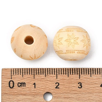 Unfinished Natural Wood European Beads X-WOOD-T025-001-LF-1
