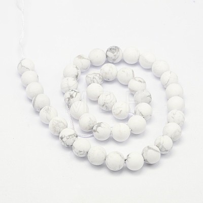 Round Natural Howlite Bead Strands G-L448-10-10mm-1