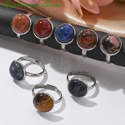 Tarnish Resistant 304 Stainless Steel Pad Ring Settings STAS-G173-19P-8mm-1