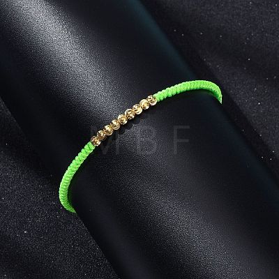 Polyester Cord Braided Bead Bracelets for Women BJEW-L698-01G-06-1