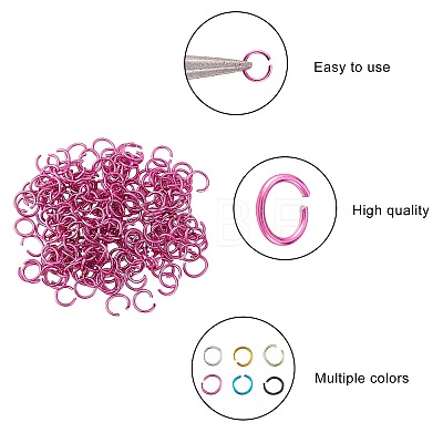 6 Colors Aluminum Wire Open Jump Rings ALUM-JP0001-01B-1