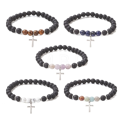 201 Stainless Steel Charm Bracelets BJEW-JB13246-1
