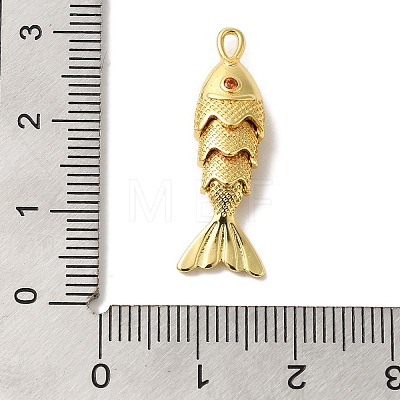 Brass Micro Pave Cubic Zirconia Pendants KK-C072-40G-1