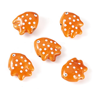 5Pcs Handmade Porcelain Beads PORC-TADJ0001-05D-1