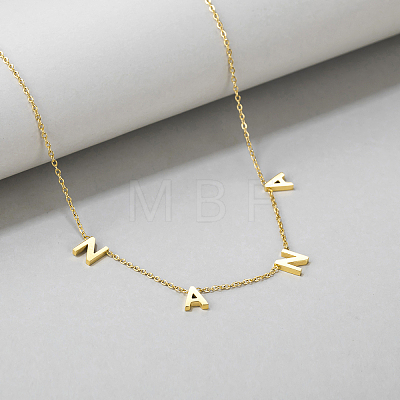 Fashionable Geometric Stainless Steel Letter Nana Pendant Necklace for Women's Daily Wear CD8695-1-1