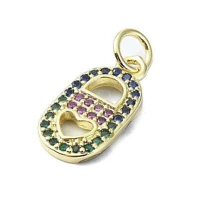 Brass Micro Pave Colorful Cubic Zirconia Pendant KK-H475-02G-1