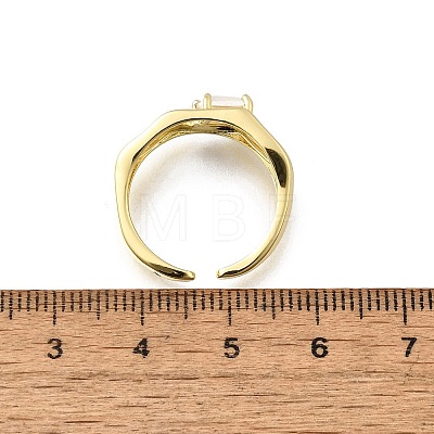 Square Brass Cat Eye Cuff Rings RJEW-G344-01G-01-1