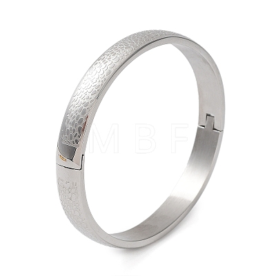 304 Stainless Steel Textured Bangles BJEW-F464-13P-1