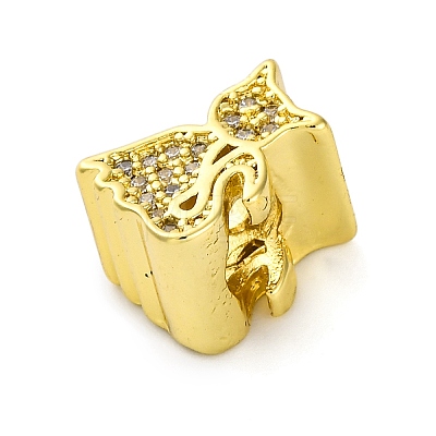 Rack Plating Brass Micro Pave Cubic Zirconia European Beads KK-Z081-11-1