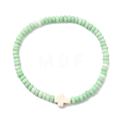 Dyed Glass Imitation Jade Beads Stretch Bracelets BJEW-JB13840-1