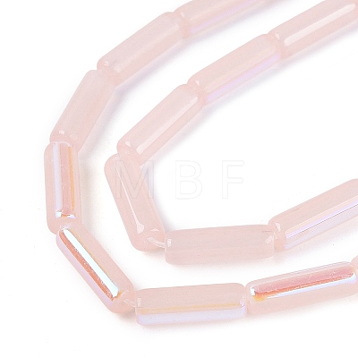 Electroplate Imitation Jade Glass Beads Strands EGLA-Q132-02A-D03-1