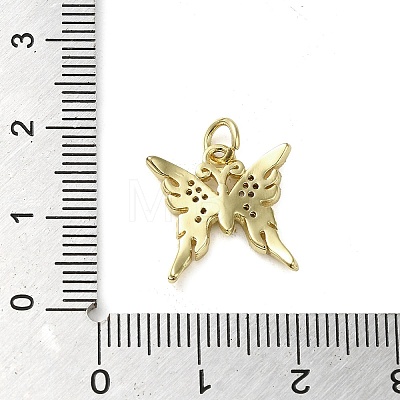 Brass Micro Pave Clear Cubic Zirconia Pendants KK-U005-01E-G-1
