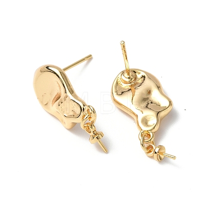 Brass Stud Earring Findings KK-B063-05G-1